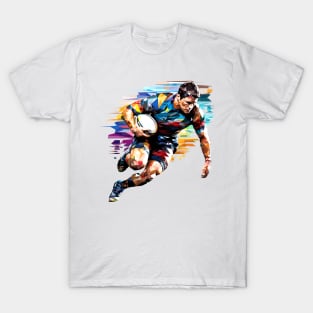 Rugby Player Sport Game Champion Competition Abstract T-Shirt